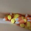 Thyle 100 Pieces Fake Candy Corn Fall Resin Candy Decorations Corn Candy Charms for Craft Making Artificial Halloween Candy DIY for Fall Halloween Thanksgiving Handmade Decor Gifts Trick or Treat