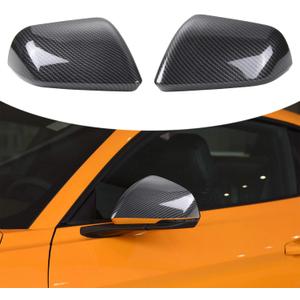 RT-TCZ Rearview Mirror Cover Trim Kit Decoration Compatible with Ford Mustang 2015 2016 2017 2018 2019 2020 2021 2022 2023 2024(Carbon Fiber Grain)