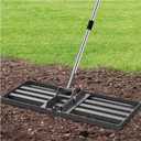 Heavy-Duty Lawn Leveling Rake Levelawn Tool with 30"x10" Plate & 6.2FT Adjustable Stainless Steel Handle Effortlessly Levels Soil/Dirt Surfaces in Lawn, Garden, Backyard, Golf Course, Farm, Pasture