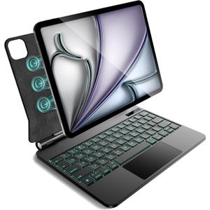 Keyboard Case for iPad Air 11 inch (M3 2025&M2 2024),iPad Air 5th/4th Gen & iPad Pro 11 inch(4th/3rd/2nd/1st Gen) case with keyboard, Magnetic Attach, Multi-Gesture Trackpad, Backlit, Shortcut Keys, Black