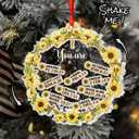 Jesuspirit Christian Shaker Ornament  You are Scripture Wreath with Sunflowers & Bible Verses | 3D Christmas Cross Ornament Gift for Friends or Family