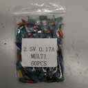 Mudder 60 Count Christmas Tree Replacement Light Bulbs 2.5v 0.425 Watt Replacement Bulb Mini Incandescent Wire String Lights Decoration for Prelit Xmas Tree(Green Base with Vivid Color Bulb)