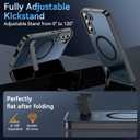 OWKEY Magnetic for Samsung Galaxy S22+ Plus Phone Case with Adjustable Stand, Galaxy S22+ Plus Case [Shockproof Military Grade Drop Protection] Translucent Matte Back Samsung S22 Plus Case, Black