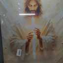 Jesus Canvas Wall Art Christian Cross Wall Decor Pictures God Painting Divine Mercy Poster Print for Church Prayer Room Living Room Decoration, 36"L x 24"W