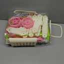 Kids Shopping Cart - 2 in 1 Toy Shopping Cart with Play Food Fruit Vegetable Dessert and Shop Accessories, 72pcs Pretend Play Grocery Store Toy Kitchen Game Trolley Play Set for Kids (Pink)