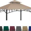 Gazebo Replacement Canopy 10x10 Ft Compatible with Madaga Target Gazebo Frame Model L-GZ136PST, L-GZ136PST-2/7/9 (Light Beige)
