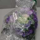 Lodou Artificial Cemetery Flowers,Silk Memorial Cake for Cemetery,Artificial Flower Centrepieces for Tables,Artificial Rose Graveyard Memorial Flowers for Headstones Decoration (Purple)