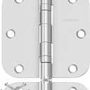304 Stainless Steel Hinges for Wood 3.5 inch Brushed Stain Nickel Interior Hinges 5/8 Radius Corners Ball Bearing Door Hinges 3 "x 3 " Door Hardware -3 Pack