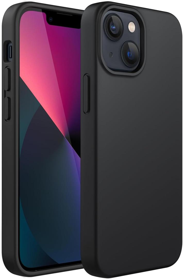 JETech Silicone Case for iPhone 13 mini 5.4-Inch, Silky-Soft Touch Full-Body Protective Phone Case, Shockproof Cover with Microfiber Lining (Black)