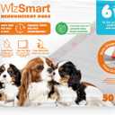 Wizsmart Heavyweight Dog Pads Absorbent, Leak-Proof Pet Training Pads with Stay Put Tabs Indoor & Outdoor Use for Small Dogs, Crates, Travel Eco Friendly Upcycled Materials, 50 Count