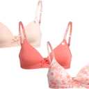 Limited Too Girls' Bras - 3 Pack Lightweight Wireless Microfiber Bras for Girls, Seamless Molded Everyday Bra (30A-34A) (Apricot)