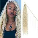Goddess Box Braids Crochet Hair, 7 Packs 24 Inch Pre-Looped Synthetic Boho Braiding Hair for Black Women with 6 Luscious Curls, Full-Head Bohemian Style (#27/613)