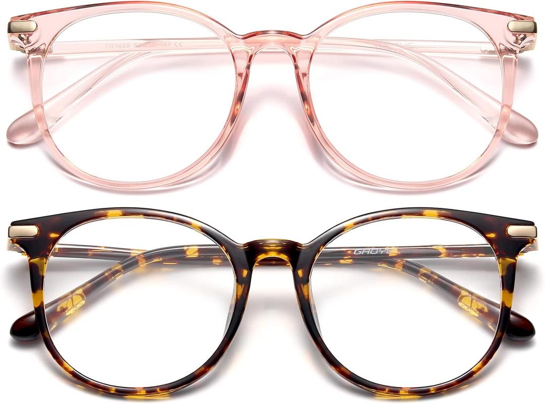 Gaoye Blue Light Blocking Glasses, Retro Round Eyewear Frame Anti Eyestrain Computer Glasses for Women Men