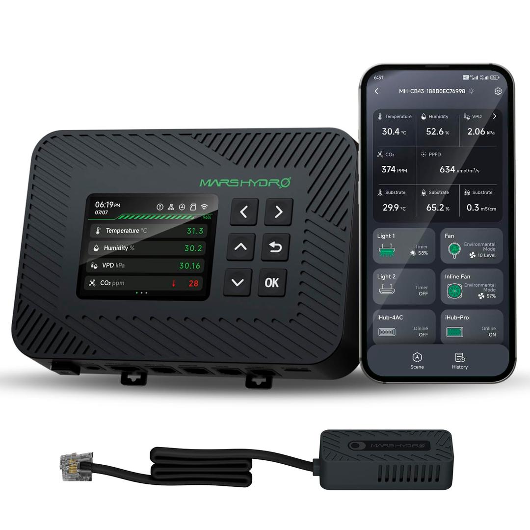MARS HYDRO iControl for Grow Tent, Smart Grow Room Controller, Smart Environmental with Temperature, Humidity, VPD,Timer, Cycle