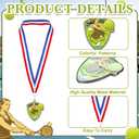 Remuuly Award Medals Bulk Soccer Football Basketball Tennis Cheer Metal Winner Award Medals 3.35'' Shield Shape with Neck Ribbons Sport Team Participation Prize Gift