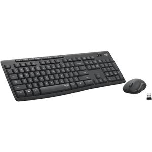 Logitech MK295 Wireless Mouse & Keyboard Combo with SilentTouch Technology, Full Numpad, Advanced Optical Tracking, Lag-Free Wireless, 90% Less Noise - Graphite (Black)