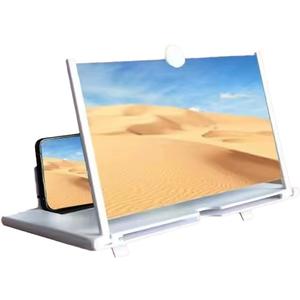 10-inch Phone Screen Magnifier, One-Click Screen Mirroring, Foldable Phone Stand + Screen Amplifier | Supports All Smartphones, Magnifies Images for Greater Clarity (White)