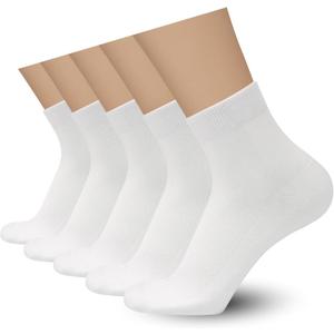 SERISIMPLE Mens Rayon Bamboo Ankle Breathable Socks Thin Quarter Athletic Comfortable Casual Mesh Socks 5 Pairs (X-Large, White)