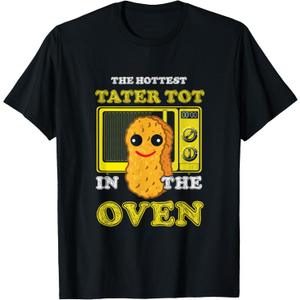Foodie Potato Lover The Hottest Potato in the Oven T-Shirt (Small, Black)