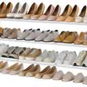 Hoctieon 3 Tier Durable Mesh Style Shoe Rack, Entryway Shoe Shelf, Shoe Rack FreeStanding, Shoe Storage Organizer, Shoe Rack for Closet, Space Save For bathroom, Hallway, Bedroom, Living Room, White