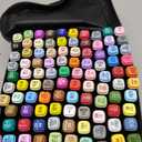 anono 100 Colors Alcohol Markers Set, Coloring Markers with Chisel and Fine Tips, Includes Carrying Case, Suitable for Book Painting and Coloring, Black Barrel