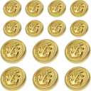 14pcs Metal Gold Blazer Buttons Set 18mm 23mm Gold Buttons for Suit Coat Uniform Jacket Blazer Buttons for Men Suits Buttons