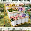 PROLEE Flower Display Stand with 12 Buckets, Flower Cart 3 Layers, Flower Stand Metal with Wheels, Moving Florist Bouquet Shelf, Triangular Rack, Gold