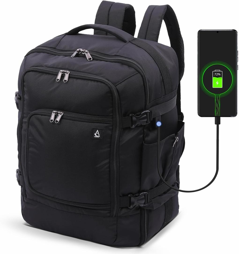 Aerolite AA & Delta Airlines Travel Backpack for Adults - Maximium Size Personal Item Backpack 18x14x9 with YKK Zippers | Lightweight & Eco Friendly Shoulder Backpack with USB Charging Port