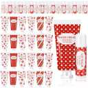 Leelosp 24 Pcs 12 Sets Christmas Hand Cream and Lip Balm Gift Set Bulk Mini Travel Size Lotion and Lip Balm with Peppermint Candy Theme Xmas Stocking Stuffers Thank You Gift for Women Staff Coworker