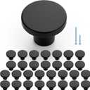 JOY DECOR 30 Pack Black Cabinet Knobs, Matte Black Kitchen Cabinet Knobs, 1-1/5 Inch Round Drawer Pulls, Kitchen Hardware for Dresser Drawers Closets