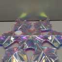 Nuanchu 25 Inch Large Christmas Snowflake Lights Decorations Pre-lit 155 Leds Big Window Hanging Snowflake Prismatic Iridescent Lights Waterproof Decoration for Xmas Home Yard Porch Wall Window(2 Pcs)