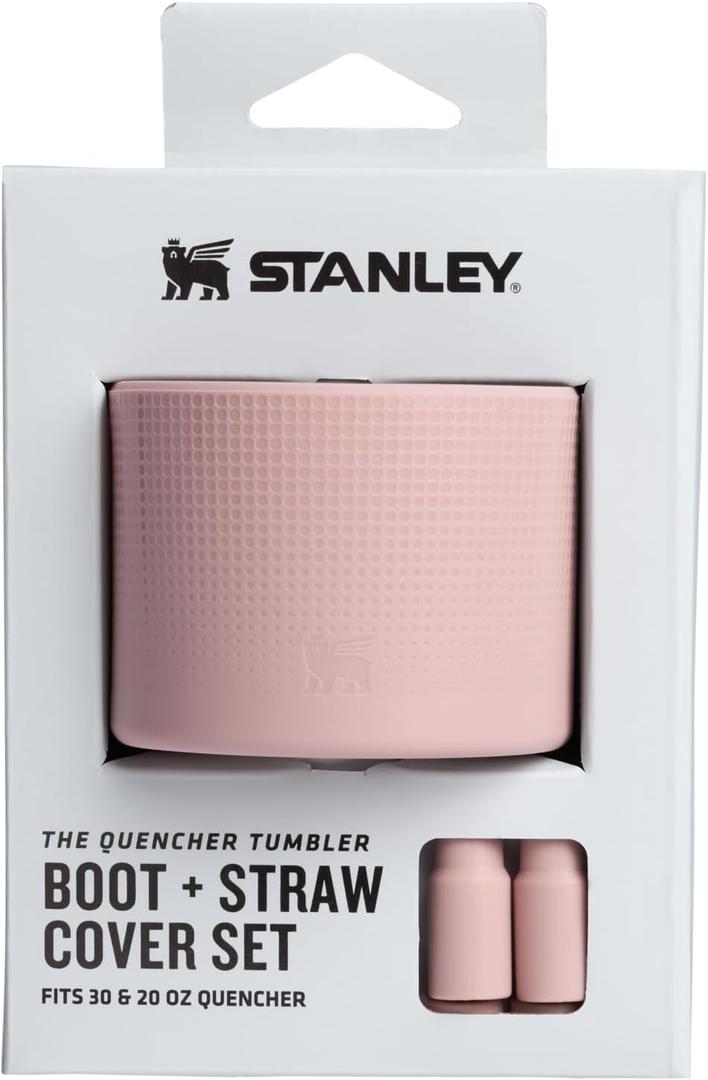 STANLEY Quencher Boot and Straw Cover Cap | Anti-Slip Silicone Protector for Tumbler with Handle | Accessory Set for Stainless Steel Drinking Cup | BPA-Free (Pink Dusk)
