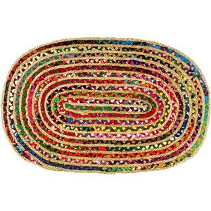 COTTON CRAFT Jute Chindi Braid Rag Rug - 5x8 Ft Oval Multi Color Area Rug
Handwoven Reversible Jute & Natural Recycled Cotton Boho Farmhouse Rustic Area Accent Rug - Living Room Carpet Home Décor