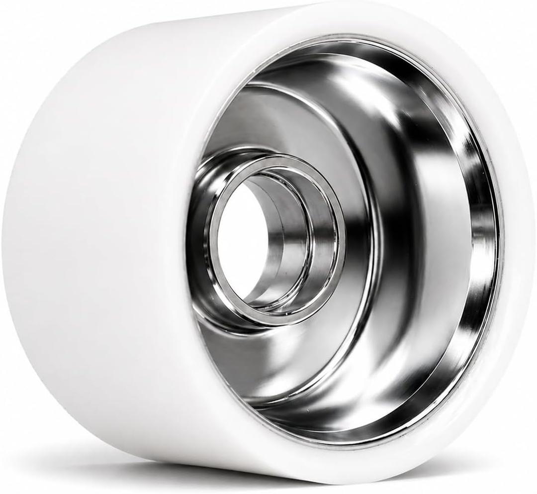 Bont Ultraglide Indoor Roller Skate Wheels, 63mm x 44mm 96A, Speed, Jam & Rink Skating, Aluminum Hub (White,4-Pack)