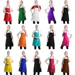 Total 15 PCS Mixed Plain Color Bib Aprons Bulk for Women Men Adult with 2 Front Pockets Chef Cooking Painting Baking(12colours,15pcs)