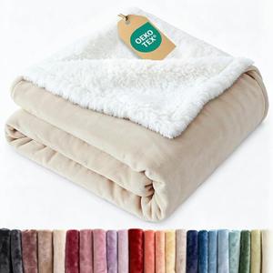 Sherpa Fleece Blanket Full Size - Reversible Blanket - Ivory, 84" x 90"
Super Soft Double Sided Blanket for Bed, Sofa, Couch, Camping & Travel, Thick, Warm & Plush, Luxurious Bedding for Winter