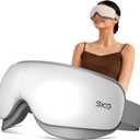 SKG Heated Eye Massager with Heat & Compression, Ultra-Quiet Eye Mask Massager for Relaxation and Eye Strain Relief, Ideal Christmas Gift for Women and Men (ES500) (White)