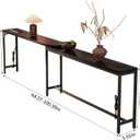 Narrow Sofa Table with Outlets, Adjustable Length Behind Couch Console, 64.57" x 5.91" x 31.1"
