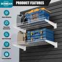 2 Pack Metal Slatwall Shelves 24X12 Inch, White, M2PC