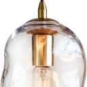 CASAMOTION Pendant Lighting Kitchen Island Modern Clear Glass Organic Globe Gold Kit Adjustable Cord Hanging Light Fixtures Dining Room Table Bar Counter Bedroom 8 Inch Height 2 Pack