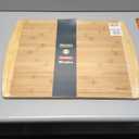 Riveira Two Tone Bamboo Wood Cutting Board  Gourmet Bamboo Grandeur: 24 x 18 Wooden Cutting Board  Wooden Cutting Boards For Kitchen Decorative  Innovative Juice Grooves Wooden Chopping Board