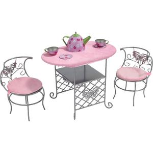 Badger Basket Metal Doll Table & Chair Tea Time Set for 18–20" Dolls