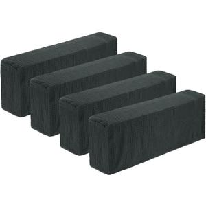 uxcell 4 Pcs Stretch Armrest Covers, Polyester Couch Armchair Cover Water Resistant Plaid Chair Arm Rest Slipcovers for Sofa Recliner, Dark Gray