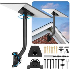 Starlink Gen 3 Mount Kits for Wall, 360 Adjustable Starlink Mount Gen 3, Starlink Mounting Kit with Long Pole/Pipe Adapter Bracket Accessories Compatible with Star Link Standard Dish V3