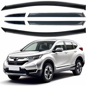 Shatterproof Out-Channel Window Deflectors for Honda CR-V (CRV) 2017-2022 Rain Guards Window Visors for Cars Vent Car Accessories 6 pcs(for CRV 17-22 6-Piece Chrome)