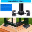 2" Square Premium Base Flange and Covers Set for Home Improvement and Tools, Aluminum,Black