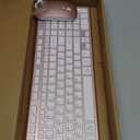 Wireless Keyboard and Mouse, GALENMORO Silent Quiet Combo Low Profile USB C Full Size Compact with Number Pad Flat Soft Touch Cordless for Mac Computer PC Laptop MacBook iMac Office - Pink Rose Gold