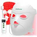 Medisana Red Light Therapy for Face, 3D Facial Fit LED Mask with 415nm Blue 630nm Red 830nm Infrared, 336 Beads, 3 Modes - Cordless & Rechargeable LED Face Mask for Home, Skincare Gifts for Women Mom
