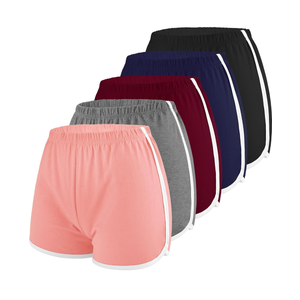 Motarto 5 Pieces Cotton Shorts Dolphin Design Athletic Shorts Women Sports Shorts for Dance, Yoga, Running, XL