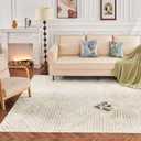 INGEROOM 6x9 Washable Area Rugs, Neutral Beige Geometric Area Rug for Living Room Bedroom, Modern Area Rug, Large Non-Slip Indoor Floor Carpet for High Traffic Areas, Kitchen, Dining Room